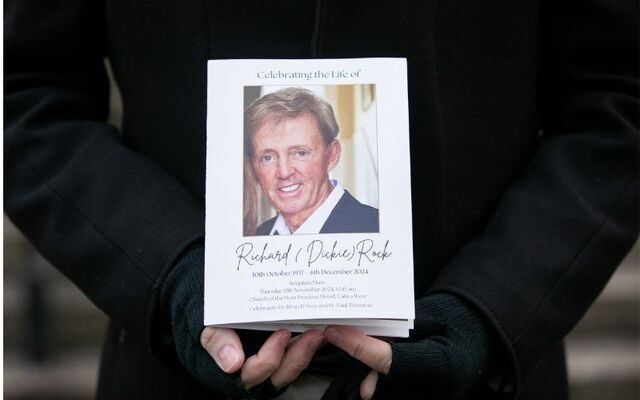 December 12, 2024: Scenes from the funeral for Dickie Rock at the Church of the Most Precious Blood in Cabra, Dublin.