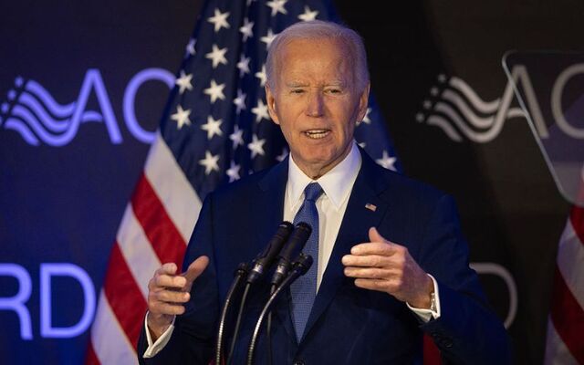 Former U.S. President Joe Biden speaks at a conference hosted by the Advocates, Counselors, and Representatives for the Disabled (ACRD) on April 15, 2025 in Chicago, Illinois.