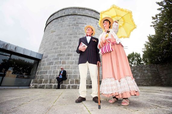June 16, 2015: Jim and Breda Carroll pictured in Sandycove Dublin celebrating James Joyce's Bloomsday. (RollingNews.ie)