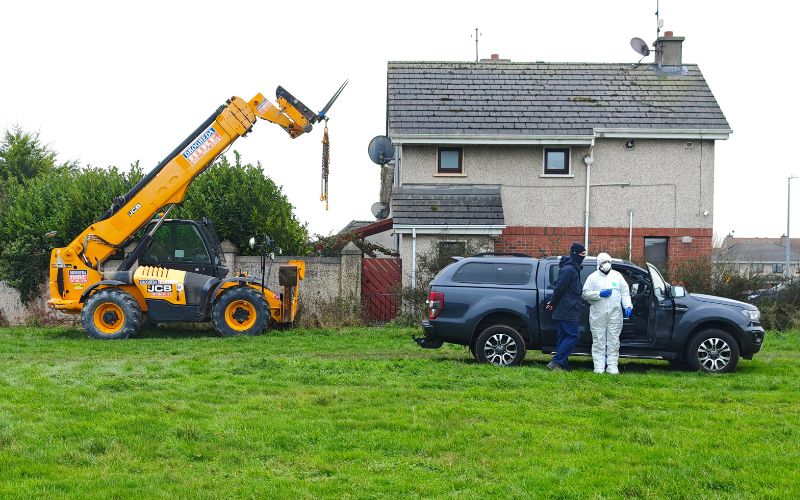 December 12, 2024: Gardai search a property in Co Louth as part of the investigation into the disappearance and murder of Kyran Durnin. (RollingNews.ie) December 12, 2024: Gardai search a property in Co Louth as part of the investigation into the disappearance and murder of Kyran Durnin. (RollingNews.ie)