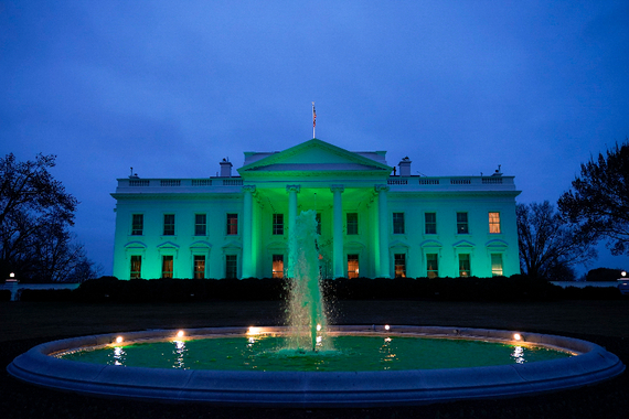 The White House in Washington, DC for St. Patrick's Day 2021. (Getty Images)