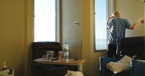 Éanna Mac Cana in hospital in Belfast. TG4
