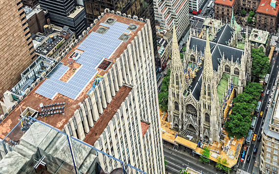 From the air! The church takes up one whole city block. The spires rise 330 feet above street level. It seats 2,400 people