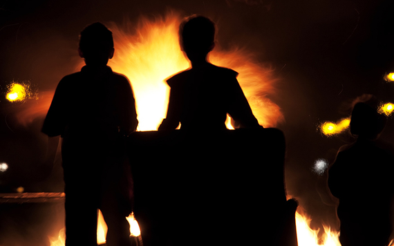 A bonfire celebrating Samhain